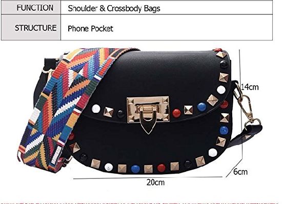 PU Leather Handbag with Rivet decoration Women Lady Shoulder Handbag 2018 Nice Design with High Quality Handbag (WDL0524)