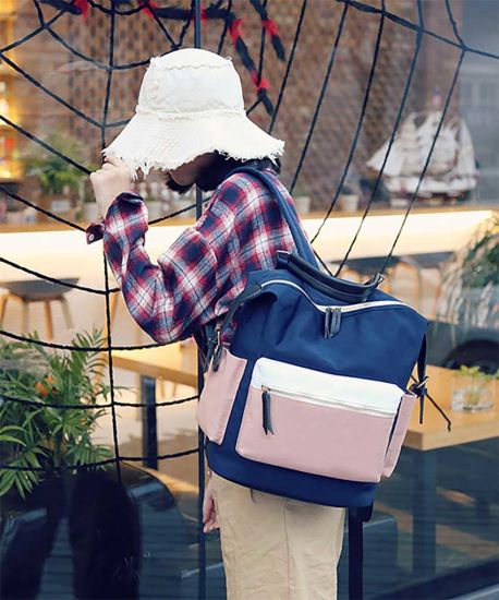 Japanese Style Canvas Teenage Top-Handle Backpack Casual Travel Rucksack (WDL0930)