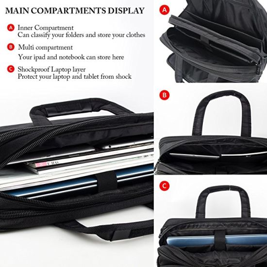 17 Inch Laptop Bag Travel Briefcase with Orjanizer Expandable Shoulder Bag Water Resisatant Business Message Briefcase (WDL01131)