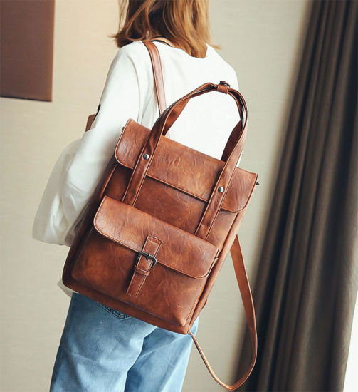 Vintage Top-Handle Backpacks Lady PU Leather Backpack (WDL0928)