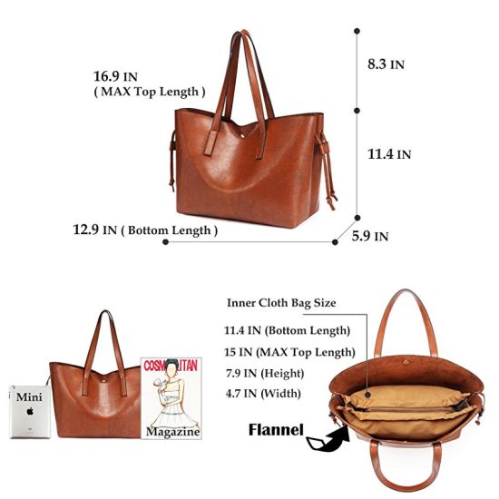 Fashion Lady Women Tote PU Tote Elegant PU Shiling Handbag OEM/ODM Bag (WDL0274)