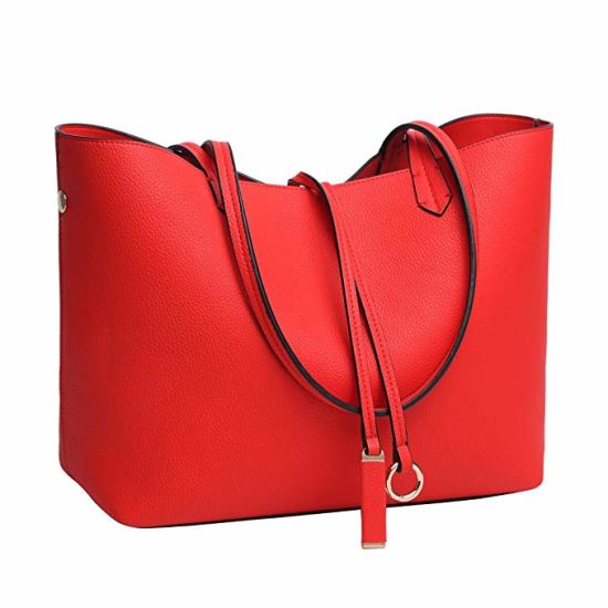Lady Handbag Tote Bag Designer Fashion Red Reather Bag Lady Handbags Shopping Bag (WDL01424)